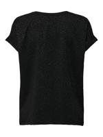 Only Onlmoster Glitter S/s Top Noos Jrs T-shirt Korte Mouw Black Silver Lurex - thumbnail