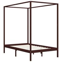 Hemelbedframe massief grenenhout donkerbruin 120x200 cm - thumbnail