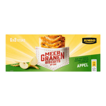 Jumbo Meergranenbiscuits Appel 6 x 2 Stuks
