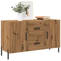 Dressoir 100x36x60 cm bewerkt hout artisanaal eikenkleurig - thumbnail