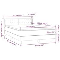 Boxspring met matras fluweel donkergrijs 160x220 cm - thumbnail