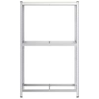 VidaXL Bandenrek 2-laags 110x40x180 cm staal&bewerkt hout zilverkleur - thumbnail