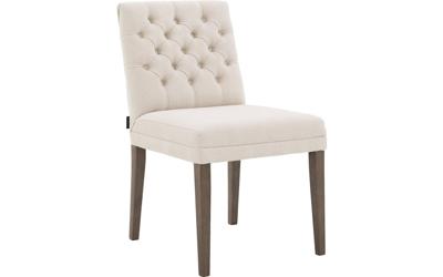 Goossens Eetkamerstoel Pearl wit stof leuning, stijlvol landelijk