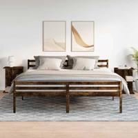 Nachtkastjes 2 st 46,5x29x61 cm bewerkt hout gerookt eikenkleur - thumbnail