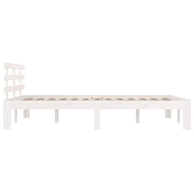 Bedframe massief hout wit 120x190 cm