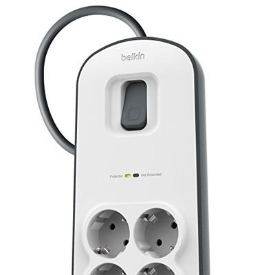 Belkin Spanningsbeveiliger met 6 stopcontacten en 2 USB-poorten stekkerdoos