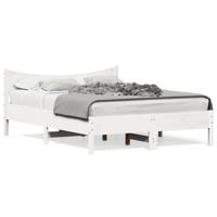 Bedframe zonder matras massief grenenhout wit 120x190 cm - thumbnail