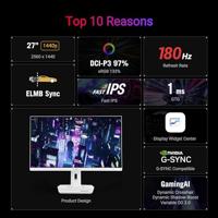 Asus ROG Strix XG27ACS-W Gaming monitor Energielabel F (A - G) 68.6 cm (27 inch) 2560 x 1440 Pixel 16:9 1 ms DisplayPort, HDMI, Hoofdtelefoon (3.5 mm - thumbnail