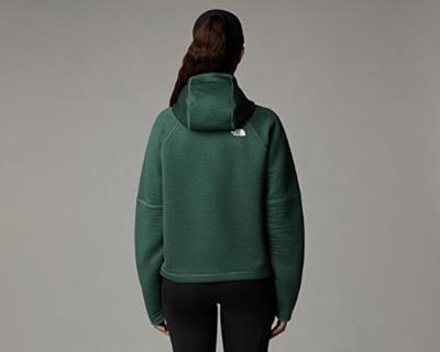 The North Face Dotknit Thermal FZ Hoodie Fleece Dames Duck Green S