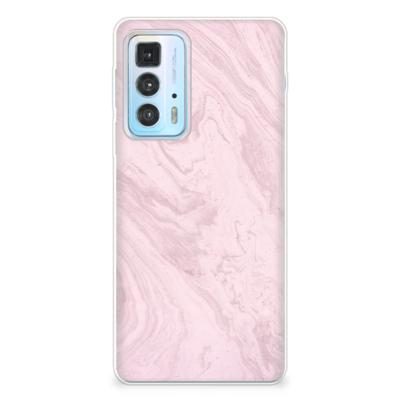 Motorola Edge 20 Pro | TPU | Siliconen hoesje | Marble Pink - Origineel Cadeau Vriendin