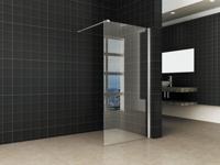 Douchewand Wiesbaden met RVS profiel 90x200 cm 10mm NANO glas - thumbnail