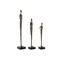Decoratieve figuren Home ESPRIT Zwart Donker grijs Modern Personen 11,5 x 11,5 x 70 cm - thumbnail