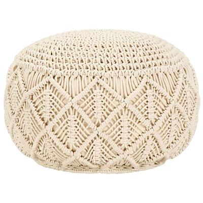 VidaXL Poef macramé handgemaakt 45x30 cm katoen VidaXL Poef macramé handgemaakt 45x30 cm katoen