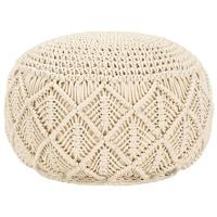 VidaXL Poef macramé handgemaakt 45x30 cm katoen - thumbnail