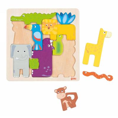 Goki houten puzzel safari, 11st. Goki houten puzzel safari, 11st.