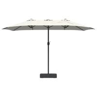 Tuinparasol Zand 385 x 209 x 244 cm Stof - thumbnail