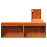 Nachtkastje met bureau 222x107x75 cm grenenhout wasbruin - thumbnail
