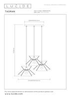 Lucide TASMAN - Hanglamp - 3xE27 - Naturel - thumbnail