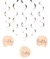 Swirls Happy Birthday Elegant Blush - 5 Stuks - thumbnail