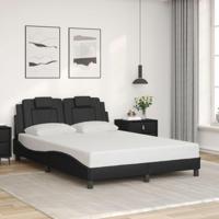 Bedframe met hoofdbord kunstleer zwart 120x200 cm - thumbnail