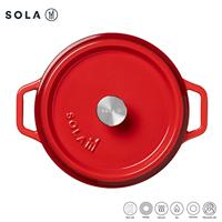 Sola Braadpan met deksel - Rood - ø 24 cm / 3.5 liter - thumbnail