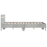Bedframe met hoofdeinde en LED betongrijs 120x200 cm - thumbnail