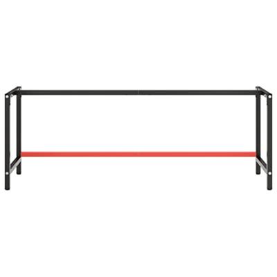 Werkbankframe 220x57x79 cm metaal matzwart en matrood