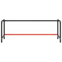Werkbankframe 220x57x79 cm metaal matzwart en matrood - thumbnail