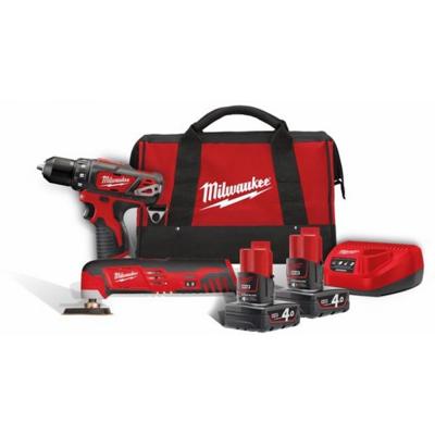 Milwaukee M12 BPP2D-402B Powerpack accu combiset 12V 4.0Ah Li-Ion M12™ in tas - 4933441250