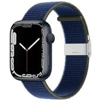 Nylon bandje met klemsluiting - Donkerblauw - Geschikt voor Apple Watch 44mm / 45mm / 46mm / 49mm - thumbnail