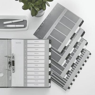 Leitz WOW printbare index, 12 tabs, zwart-wit Leitz WOW printbare index, 12 tabs, zwart-wit
