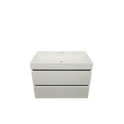 Badmeubel Xellanz Zaro met Kunstmarmer Wastafel 1 Kraangat 80 cm Glans Wit Xellanz