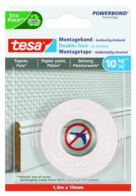 tesa WALLPAPER 77742-00000-00 Montagetape tesa Powerbond Wit (l x b) 1.5 m x 19 mm 1 stuk(s)
