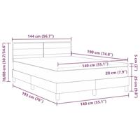 Boxspringbed met matras Donkerbruin 140 x 190 cm Stof - thumbnail