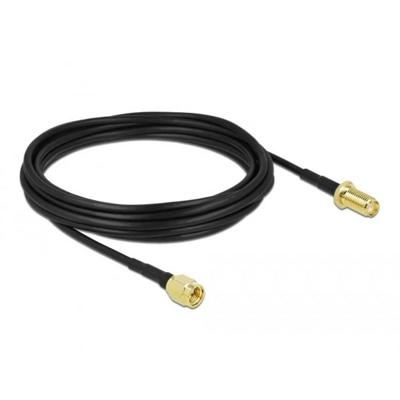Delock WiFi-antenne Aansluitkabel [1x SMA-stekker - 1x SMA-bus] 5 m Zwart