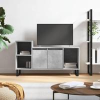 Tv-meubel 100x35x55 cm bewerkt hout betongrijs - thumbnail