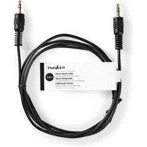 Stereo-Audiokabel | 3,5 mm Male | 3,5 mm Male | Vernikkeld | 2.00 m | Rond | Zwart Stereo-Audiokabel | 3,5 mm Male | 3,5 mm Male | Vernikkeld | 2.00 m | Rond | Zwart