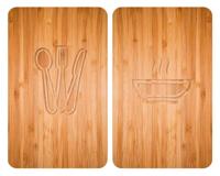 Wenko 2 fornuisafdekplaten (Lunch, houtlook) - thumbnail