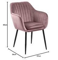 Sohome Eetkamerstoel 'Albin' Velvet, kleur Dusty Rose - thumbnail