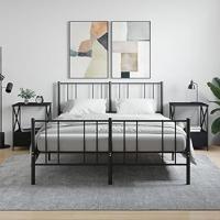 Nachtkastjes 2 st 50x41x65 cm bewerkt hout zwart - thumbnail
