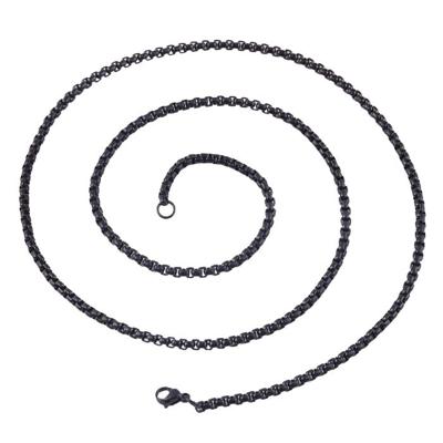 LGT Jewels schakel ketting Edelstaal Venetiaans Zwart - 2mm - 66cm LGT Jewels schakel ketting Edelstaal Venetiaans Zwart - 2mm - 66cm