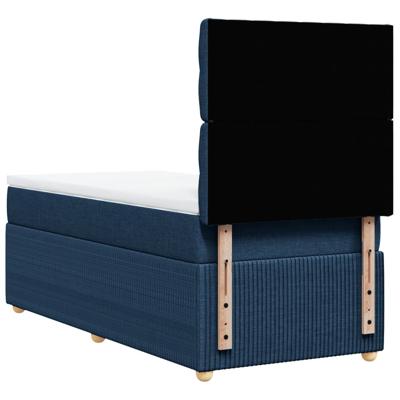 Boxspring met matras stof blauw 100x200 cm - thumbnail