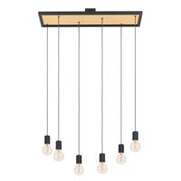 Eglo 6-lichts hanglampConsett zwart met hout - 43725 - thumbnail