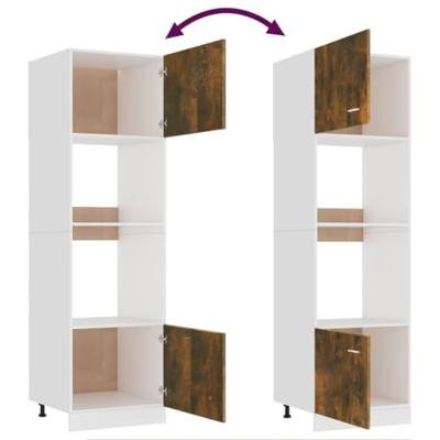 Magnetronkast Lyon 60x57x207 cm bewerkt hout gerookt eiken
