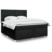 Boxspring met matras stof zwart 180x200 cm - thumbnail