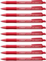 Balpen stabilo pointball colorful rood | 10 stuks - thumbnail