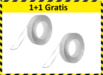 Herbruikbaar dubbelzijdig nano tape - 3 Meter - Transparant- 1+1 Gratis Herbruikbaar dubbelzijdig nano tape - 3 Meter - Transparant- 1+1 Gratis