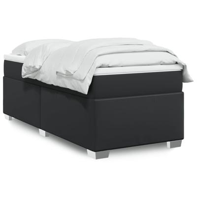 Boxspring met matras kunstleer zwart 100x200 cm - thumbnail