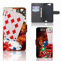 Huawei Ascend G7 Wallet Case met Pasjes Casino - thumbnail