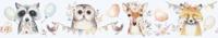 Noordwand Kids Walls Behangrand met bosdiertjes, slingers en ballonnen - 45893 - thumbnail